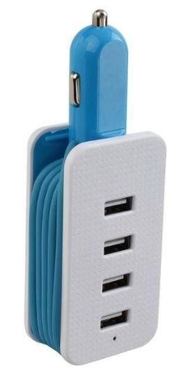 Incarcator auto ClipSonic TEA156B, 4x USB, 4.5A (Alb/Albastru)
