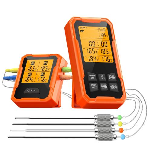 Termometru digital wireless pentru carne, cu 4 sonde Zokura Z1522