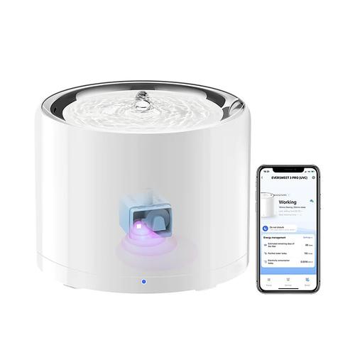 Fanta de apa pentru pisici Petkit Eversweet 3 Pro, Sterilizare UVC, Wireless (Alb)