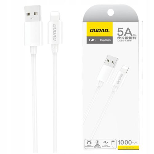 Cablu de date si incarcare Dudao L4SL USB la Lightning 2A, 1m (Alb) 1 Cablu de date si incarcare Dudao L4SL USB la Lightning 2A, 1m (Alb)