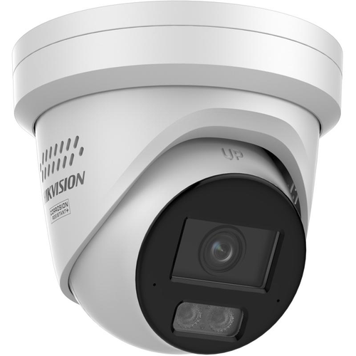 Camera supraveghere IP Turret cu iluminare duala Hikvision ColorVu DS-2CD2387G3-LIS2UY/SL, 8 MP, 2.8 mm, IR/lumina alba 30m, microfon dual, slot card, PoE