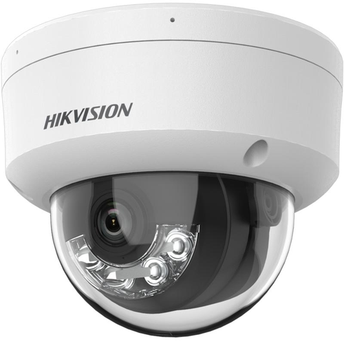 Camera supraveghere IP Dome Hikvision Hybrid Light DS-2CD1143G2-LIUF, 4MP, 2.8 mm, IR/lumina alba 30 m, slot card, microfon, PoE