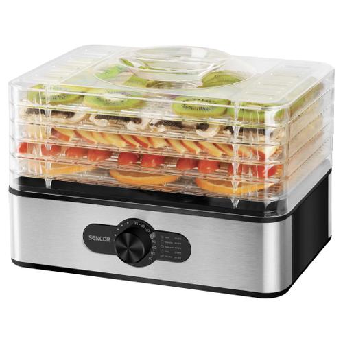 Deshidrator de alimente Sencor SFD950SS, 240 W, 5 tavi (Inox) 1 Deshidrator de alimente Sencor SFD950SS, 240 W, 5 tavi (Inox)