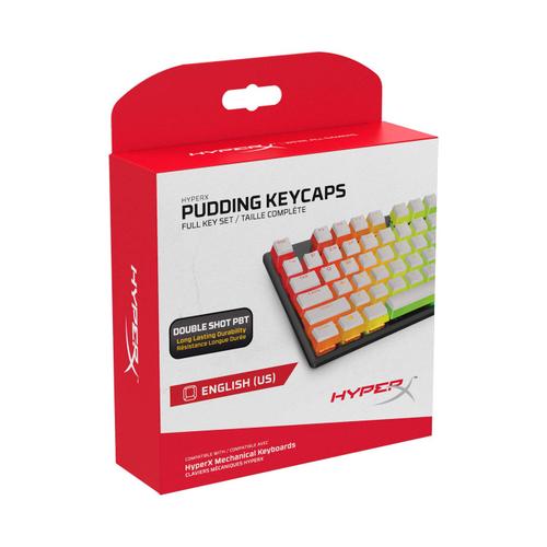 Kit butoane tastatura gaming HyperX Pudding White PBT, Layout US