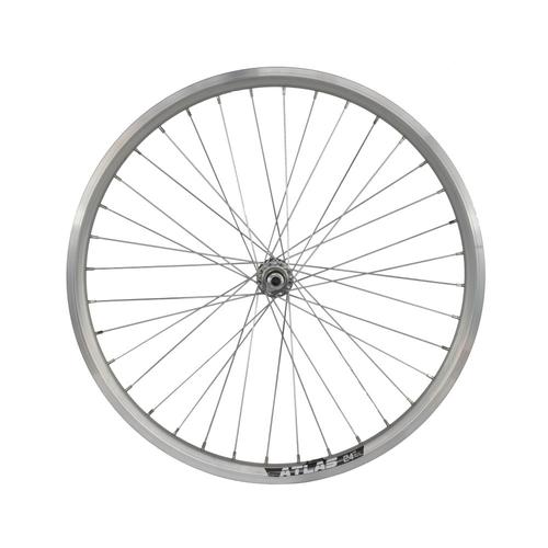 Roata Fata 24inch Cerurim, Janta Dubla Atlas, 507X18, V-Brake, 36H, Argintie