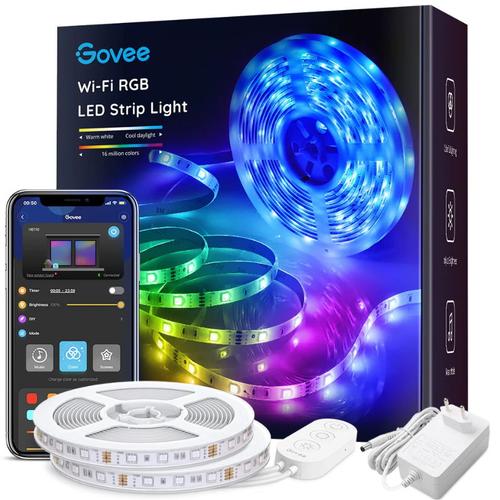 Banda LED Govee H6110, RGB, Wi-Fi, Voice Assistants, 10m (Alb) 1 Banda LED Govee H6110, RGB, Wi-Fi, Voice Assistants, 10m (Alb)