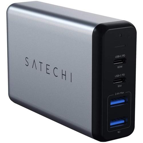 Incarcator laptop Satechi Dual TYPE-C PD Travel Charge, 75W, Space Gray 1 Incarcator laptop Satechi Dual TYPE-C PD Travel Charge, 75W, Space Gray