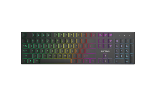 Tastatura Serioux SRXK-SKB709RGB, iluminare RGB, Wired, USB (Negru)
