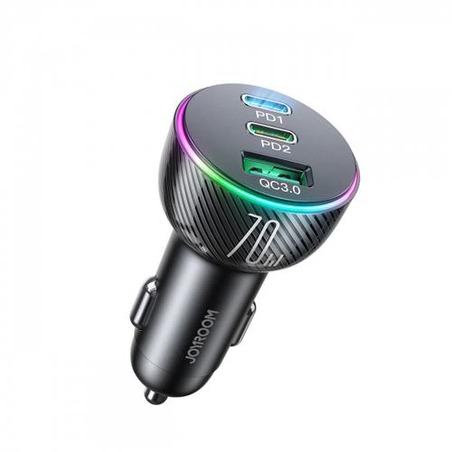 Incarcator auto Joyroom JR-CL26, 70W, 1 x USB-A, 2 x USB-C (Negru)