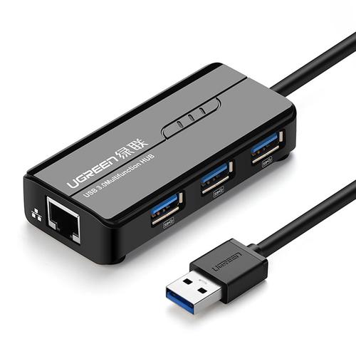 Hub USB Ugreen 20265, 3 x USB-A 3.0, 1 x RJ45 (Negru)