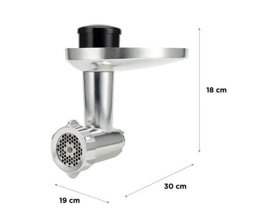 Masina de tocat pentru robotii de bucatarie Kenwood, KAX950ME, 3 site de tocat, accesoriu carnati, accesoriu kebbe (Argintiu)