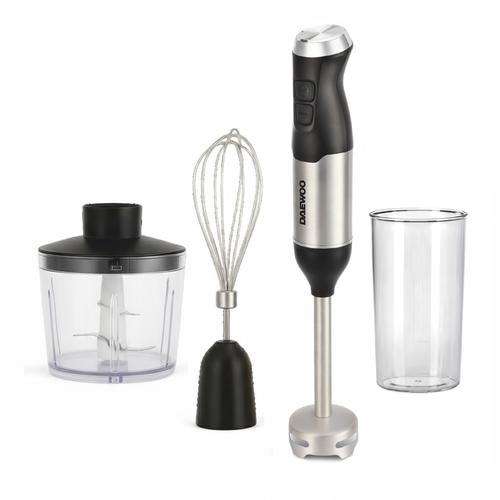Mixer vertical Daewoo DHB60BX, putere 600 W, tija detasabila din inox, 2 trepte de viteza, lama din inox (Negru/Inox)