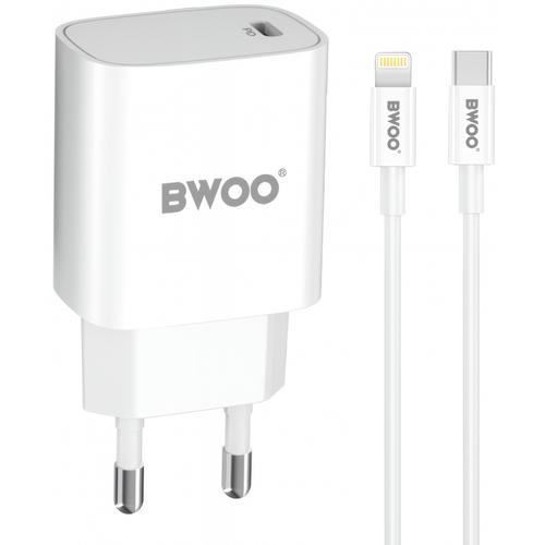 Incarcator retea BWOO CDA159, 20W, Lightning - USB-C (Alb)