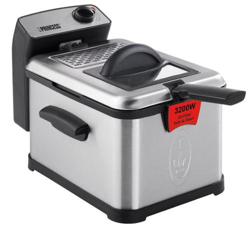 Friteuza Princess Superior 0118300101050, 3200 W, 3 l, temperatura pana la 190°C, tehnologia inchCool zoneinch (Negru/Inox)