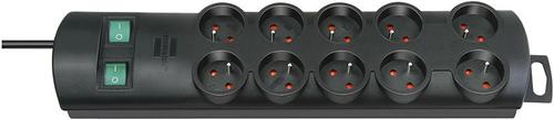 Prelungitor Brennerstuhl Primera Line, 10 Prize, Impamantare, Intrerupator, Cablu 2 m (Negru)