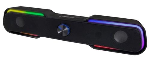 Soundbar Esperanza Rainbow APALA, USB, 6W, cu LED RGB, control volum (Negru) 1 Soundbar Esperanza Rainbow APALA, USB, 6W, cu LED RGB, control volum (Negru)