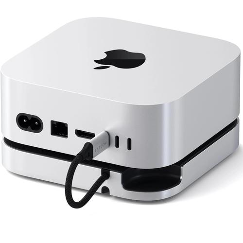 Suport Satechi si Hub pentru Mac, Mini, M4 cu slot SSD ST-GNMMES (Alb)