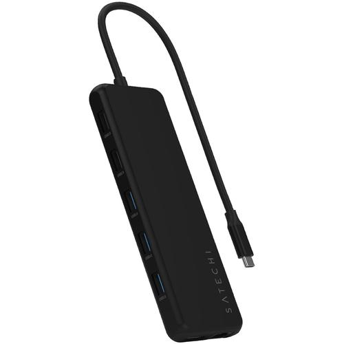 HUB USB Satechi ST-P3D13K USB-C, Multiport 13-in-1 Triple, 4K/60Hz DisplayPort, USB-C PD 100 W(Negru)