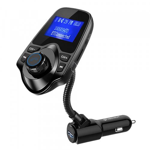 Modulator FM Bluetooth Techsuit MFM4, 1 x USB-A, 1 x 3.5mm, 1 x microSD, Negru 1 Modulator FM Bluetooth Techsuit MFM4, 1 x USB-A, 1 x 3.5mm, 1 x microSD, Negru