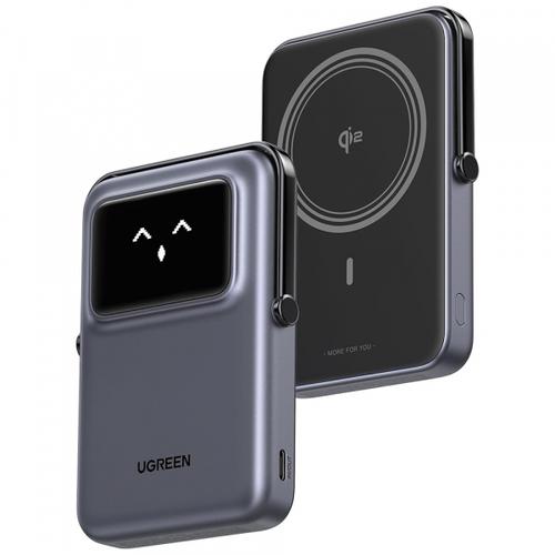 Baterie Externa Wireless UGREEN PB764 Uno, 10000mAh, 20W, PD + FQI, 1 x QI - 1 x USB-C (Gri) 1 Baterie Externa Wireless UGREEN PB764 Uno, 10000mAh, 20W, PD + FQI, 1 x QI - 1 x USB-C (Gri)