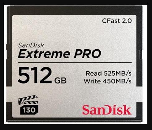 Card de memorie SanDisk Extreme PRO SDCFSP-512G-G46D, CFast 2.0, 512GB