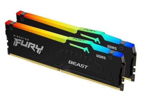 Memorii Kingston FURY Beast RGB 64GB (2x32GB) DDR5 5600MHz CL40