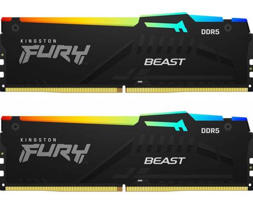 Memorii Kingston FURY Beast RGB 32GB(2x16GB) DDR5 5600MHz CL40 Dual Channel Kit