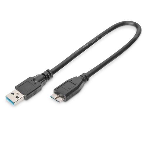 Cablu Digitus, USB 3.0 la microUSB 3.0, lungime 25 cm 1 Cablu Digitus, USB 3.0 la microUSB 3.0, lungime 25 cm