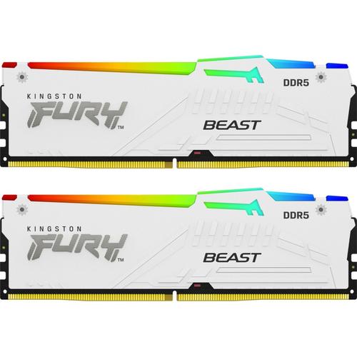 Memorii Kingston FURY Beast RGB White 32GB DDR5 6000MHz CL36 Dual Channel Kit