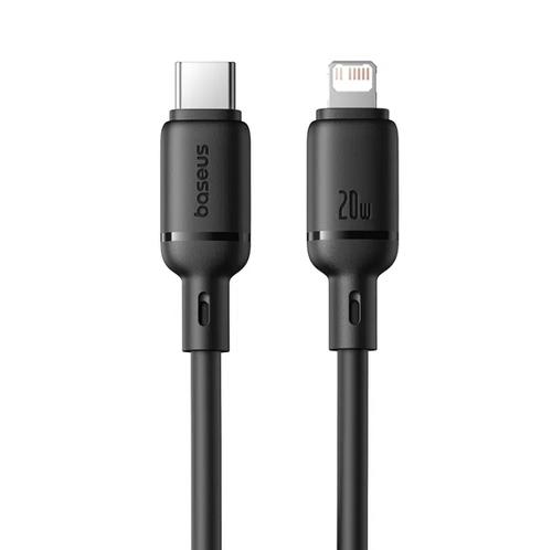 Cablu de date Baseus Silky Series P10377700113-01, USB Type-C la Lightning, 20 W, 2m (Negru)