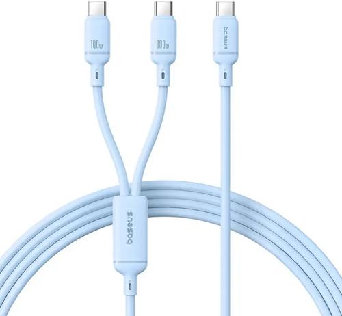 Cablu de date Baseus Pudding P10377701311-00, USB Type-C la USB Type-C 100W, 1.5m (Albastru)