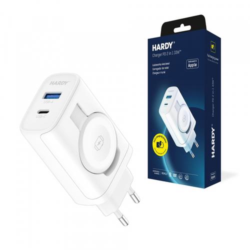 Incarcator retea 3MK Hardy 2in1, 33W, 3A, 1 x USB-A, 1 x USB-C (Alb)