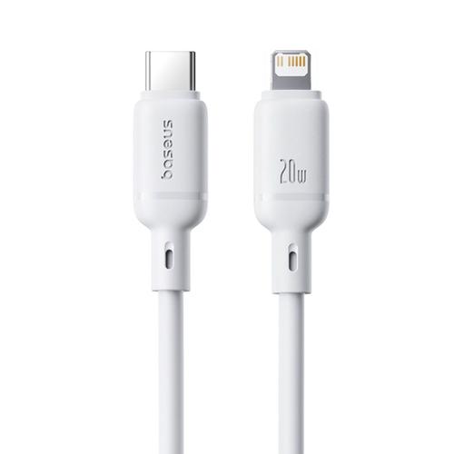 Cablu de date Baseus Silky Series P10377700213-01, USB Type-C la Lightning, 20 W, 2m (Alb)