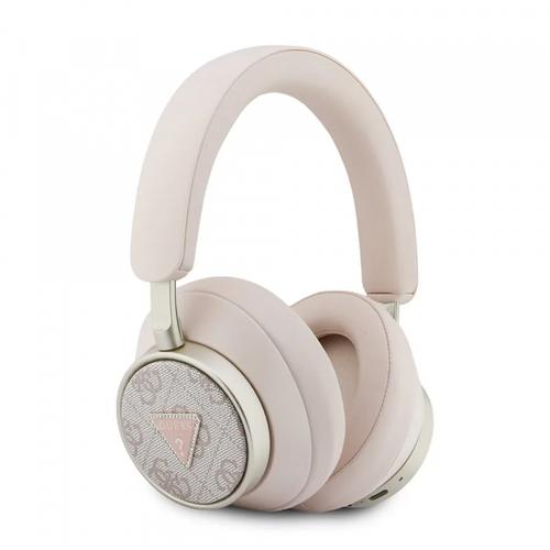 Casti Stereo Wireless Guess 4G Gold Triangle Logo, Bluetooth, A2DP, Roz