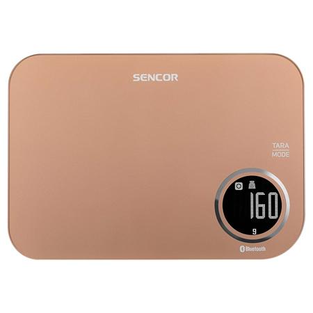 Cantar de bucatarie Sencor S-SKS7076GD, Smart, Bluetooth (Roz/Auriu)
