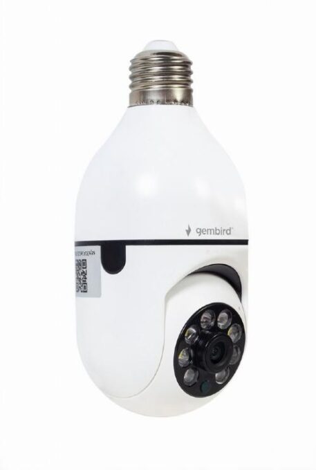 Camera supraveghere video interior Gembird TSL-CAM-WRHD-01, 2MP, 3.6mm, Wi-Fi, FullHD 1920x1080, Microfon, Rotatie 355 grade, Inclinare 120 grade, slot microSD, Tuya, Socket E27 (Alb) 1 Camera supraveghere video interior Gembird TSL-CAM-WRHD-01, 2MP, 3.6mm, Wi-Fi, FullHD 1920x1080, Microfon, Rotatie 355 grade, Inclinare 120 grade, slot microSD, Tuya, Socket E27 (Alb)