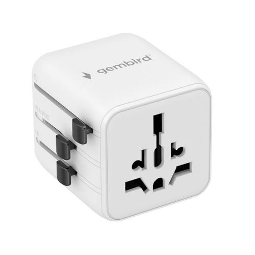 Incarcator retea universal Gembird TPA-INT-01-W, US/UK/EU/AU, siguranta 10A, max 2500W (Alb)