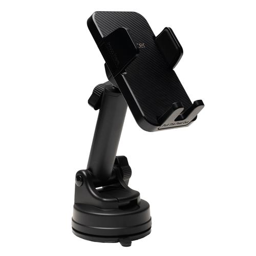 Suport auto Spacer SPCH-CLAMP-VNTZ-04, fixare pe bord sau geam prin ventuza, brat telescopic, sistem auto-lock, rotire 360 grade (Negru)