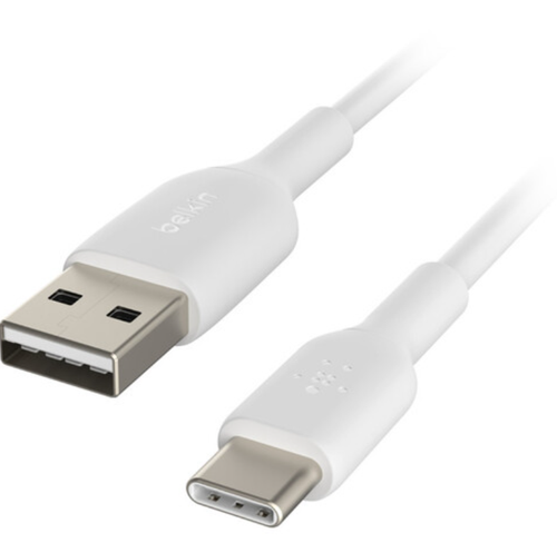 Cablu de date Belkin BEL-0207, USB-A la USB-C, 2m (Alb)