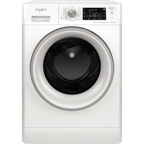 Masina de spalat rufe cu uscator Whirlpool FreshCare+ FFWDD1076258SVEE, 10 kg spalare, 7 kg uscare, 1600 RPM, Clasa B, Tehnologia al 6-lea Simt, FreshCare+, Motor Inverter, Display LCD (Alb)