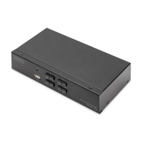 Comutator KVM DIGITUS, Plastic, 4x1, Negru