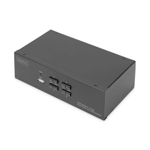 Switch, Digitus, KVM Switch 4 Port Dual Display, 4K, DisplayPort