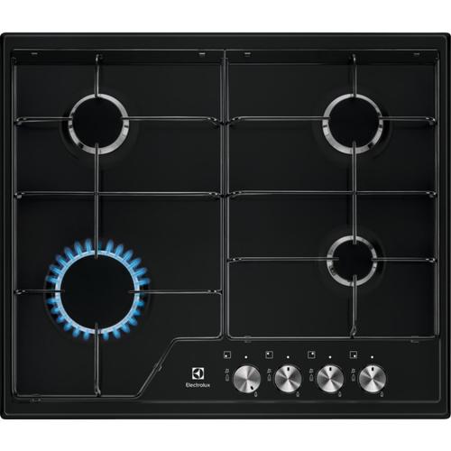 Plita incorporabila Electrolux EGS6424K, Gaz, 4 zone de gatit, 60 cm (Negru)