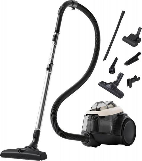 Aspirator fara sac Electrolux EL61H4SW 600, 550 W, Filtru HEPA 13, Cablu 9m, Recipient 1.6 l (Negru/Alb)