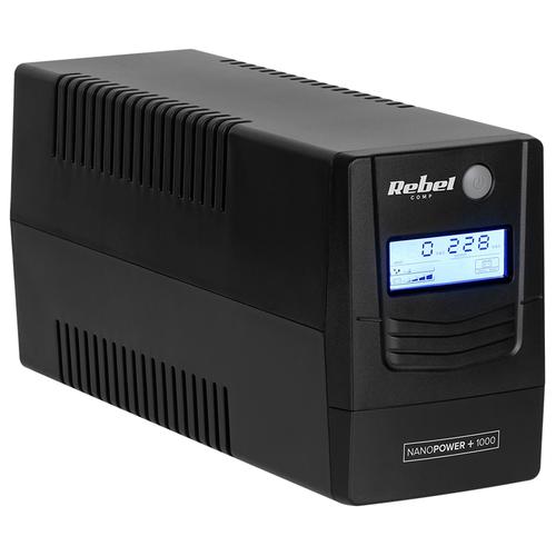 UPS Rebel Offline Nanopower Plus 1000, Afisaj LCD (1000VA/600W) (Negru) 1 UPS Rebel Offline Nanopower Plus 1000, Afisaj LCD (1000VA/600W) (Negru)