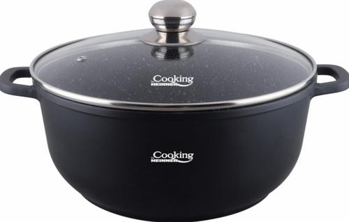 Semioala aluminiu turnat Heinner HR-SCO-A0328A, 28 x 12.5 cm, 6.5 L (Negru)