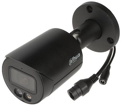 Camera supraveghere exterior IP cu iluminare duala Dahua IPC-HFW2249S-S-IL-0, 2MP, 2.8 mm, IR/lumina alba 30m, microfon, slot card, PoE (Negru)