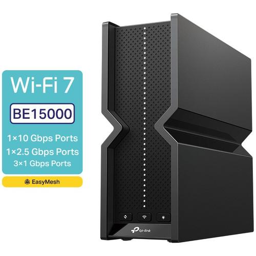 Router Wireless TP-Link Archer BE700, BE15000, Tri-Band, Wi-Fi 7, 1 port 10 Gbps, 1 port 2.5 Gbps, 3 porturi Gigabit, port USB 3.0, MLO, EasyMesh, TP-Link HomeShield