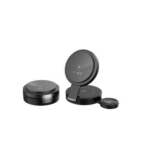 Incarcator Wireless HAVIT W3100 3in1, 15W, 1.67A (Negru)