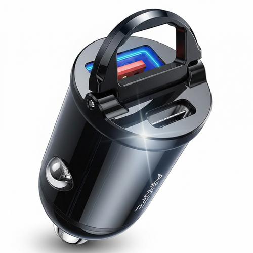 Incarcator Auto Ainope, 30W, 5A, 1 x USB-A - 1 x USB-C (Negru) 1 Incarcator Auto Ainope, 30W, 5A, 1 x USB-A - 1 x USB-C (Negru)